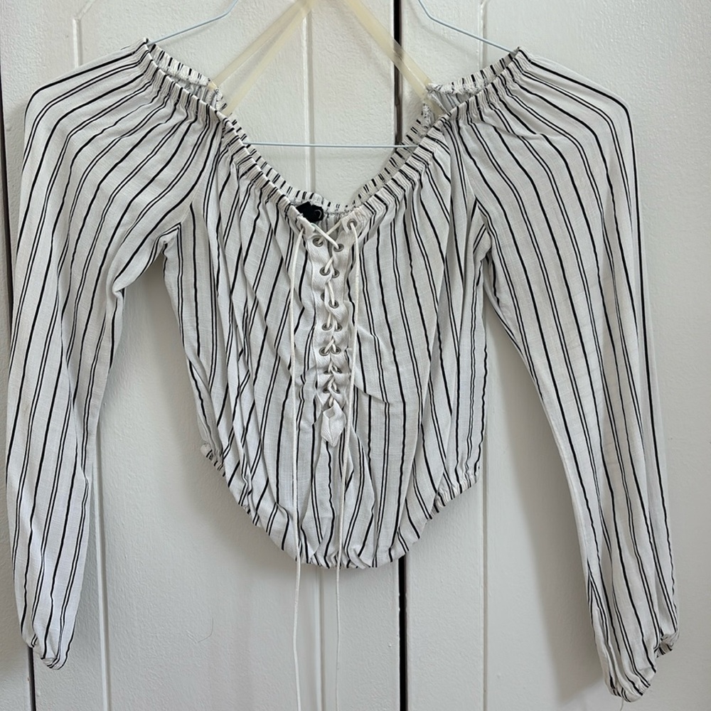 Windsor Off The Shoulder Striped Top